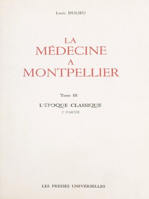cover image of La médecine à Montpellier (3)